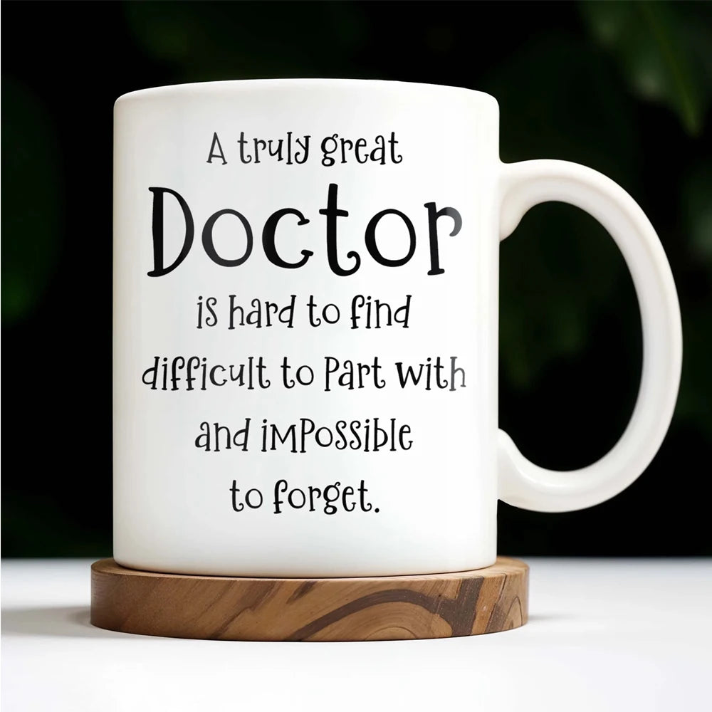Doctor's Day Special - Custom Name Ceramic Mug - 11oz Hot/Cold Beverage Cup - BPA Free Gift for Physician/Nurse