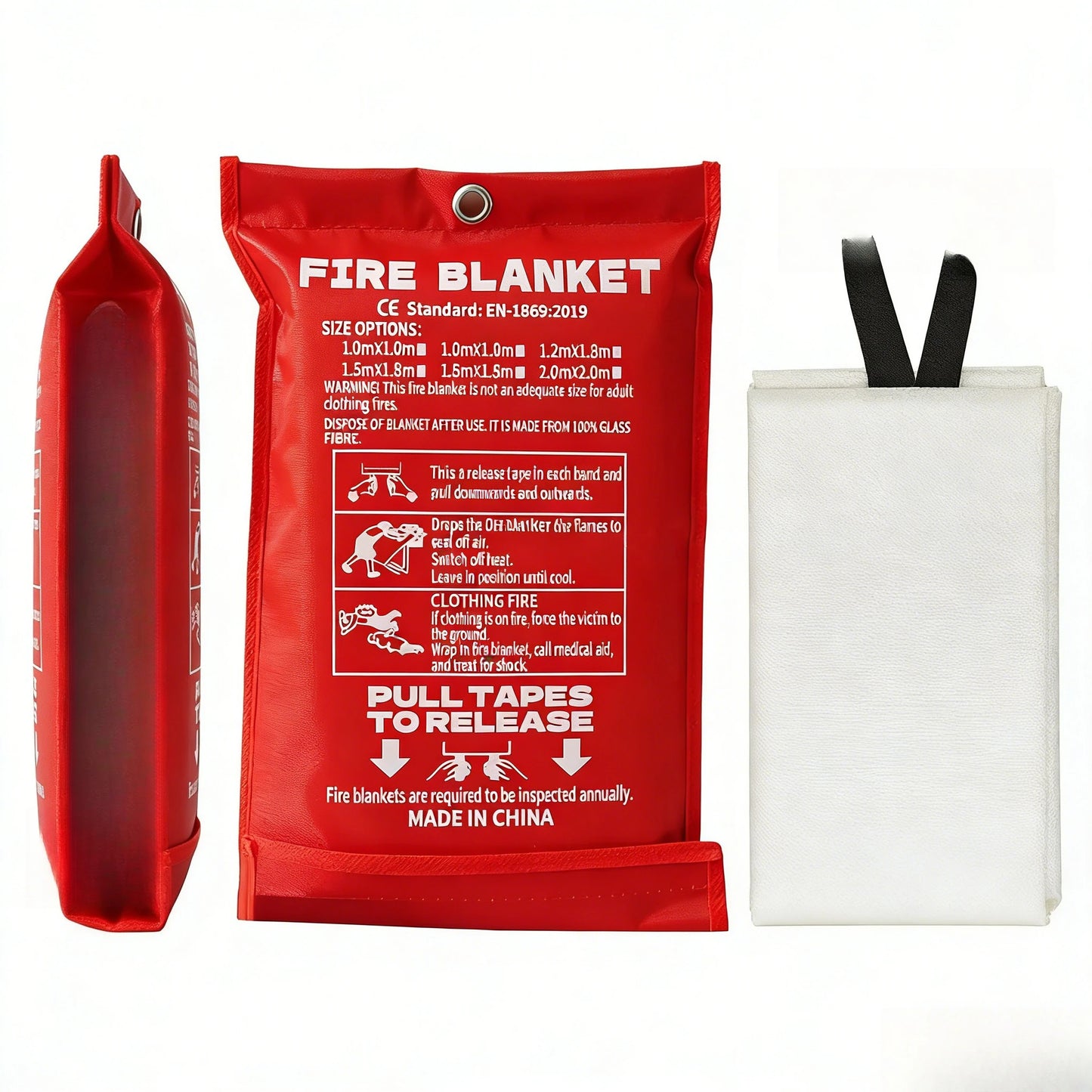 1M x 1M Emergency Fiberglass Fire Blanket Fire Flame Retardant Emergency Survival Fire Shelter Safety Cover Fire Extinguisher