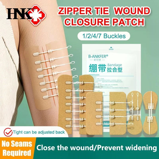 Zipper Tie Wound Closure Patch Hemostatic Patch Wound Fast Without Suture Zipper Outdoor Band-Aid Portable Quick Clot Wound
