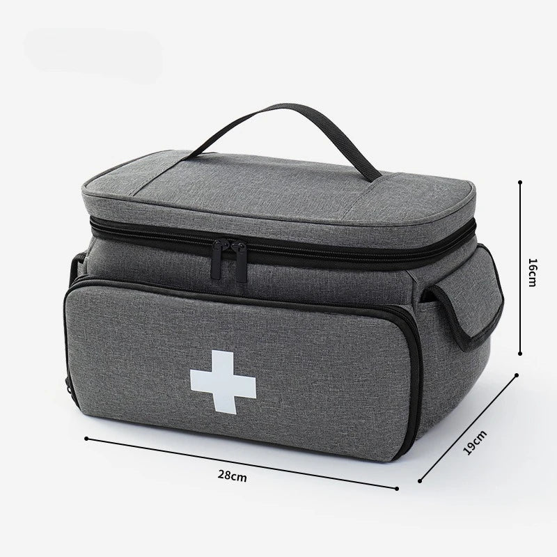Emergency Medical First Aid Kit Portable with Multiple Mesh Compartments Classified Storage for Home Travel