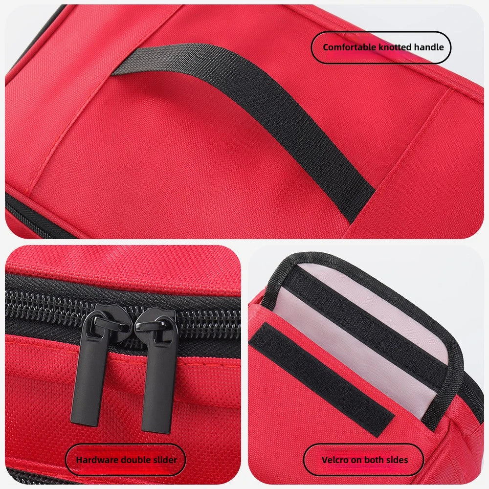 Emergency Medical First Aid Kit Portable with Multiple Mesh Compartments Classified Storage for Home Travel