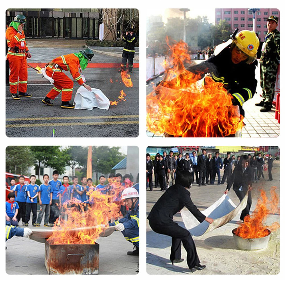 1M x 1M Emergency Fiberglass Fire Blanket Fire Flame Retardant Emergency Survival Fire Shelter Safety Cover Fire Extinguisher