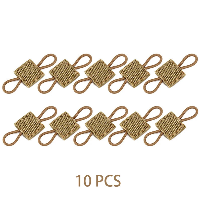 10pcs MOLLE Elastic Nylon Webbing Ribbon Buckle Outdoor Hiking Hunting Backpack Vest PTT Antenna Stick Pipe Binding Retainer