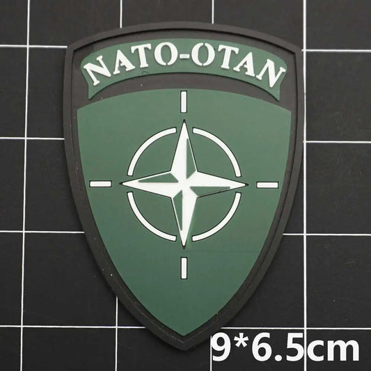NATO-OTAN PVC Patches with Hook and Loop Backing for Backpacks, Clothing, Military Accessories, Belgium