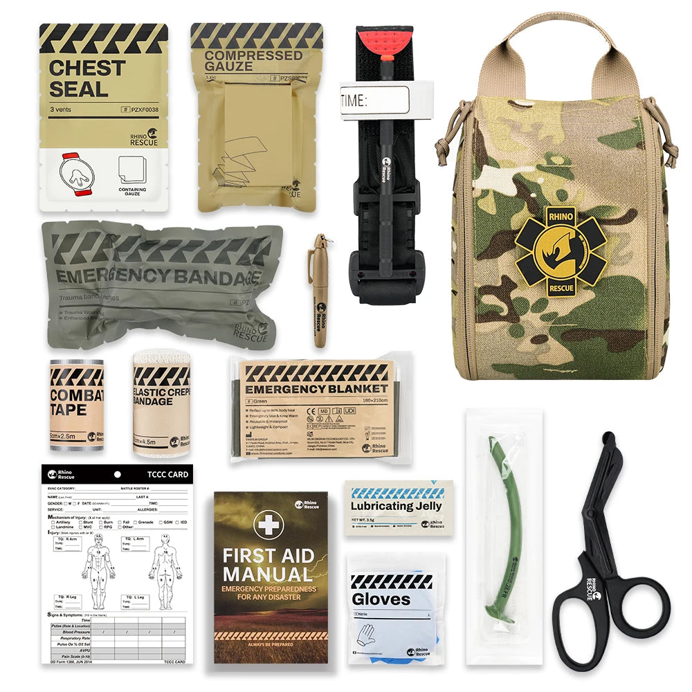 Rhino Rescue Tactical Trauma Kit First Aid Kit Molle Pouch Kit Bag Combat Emergency Ifak Pouch Gear Outdoor Camping Kit