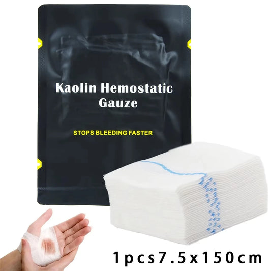 Tactical Emergency Wound Dressing Foldable Portable Hemostatic Gauze First Aid Kit Medical Aseptic Vacuum Seal
