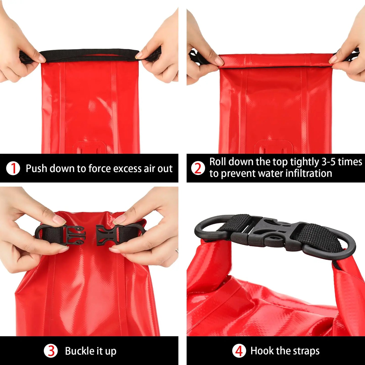 2L Waterproof First Aid Bag Roll Top Emergency Kit Visible Fishing Kayaking Boating Swimming Camping Rafting Survival Outdoor