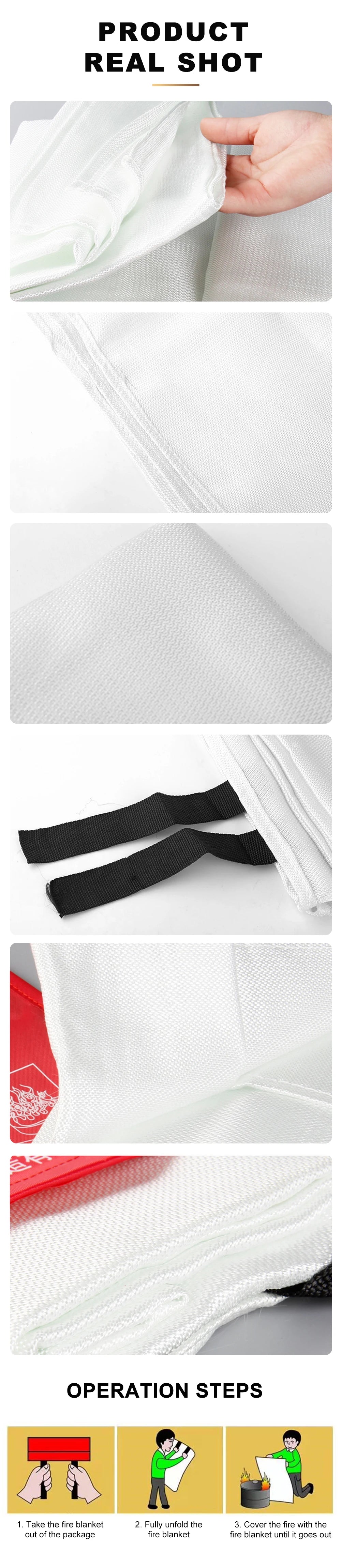 1M x 1M Emergency Fiberglass Fire Blanket Fire Flame Retardant Emergency Survival Fire Shelter Safety Cover Fire Extinguisher