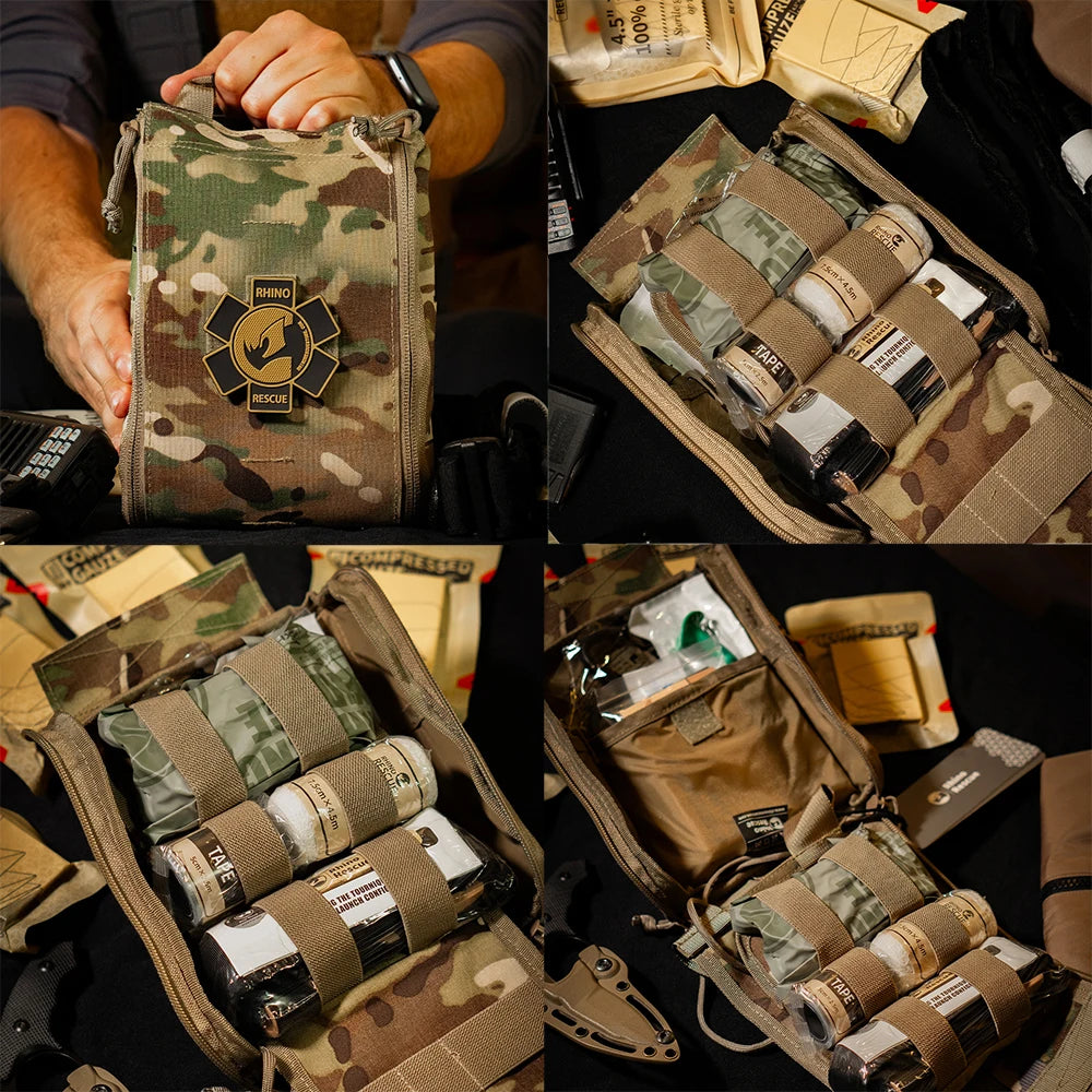 Rhino Rescue Tactical Trauma Kit First Aid Kit Molle Pouch Kit Bag Combat Emergency Ifak Pouch Gear Outdoor Camping Kit