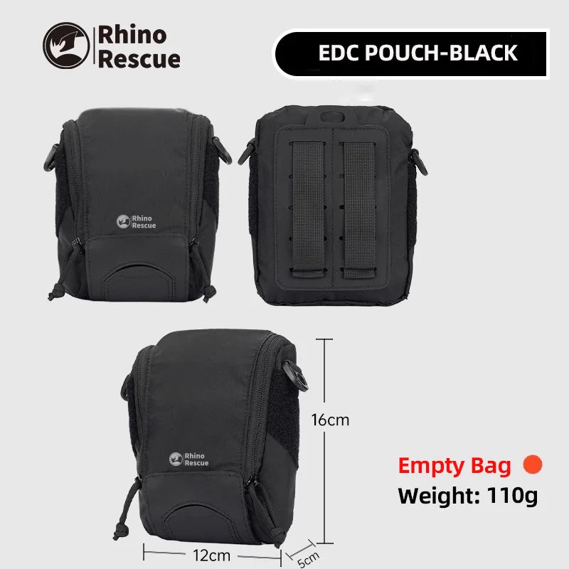 Rhino Rescue Tactical Molle Admin Pouch Laser Cut EDC Utility Bag Horizontal Modular Pouch for Camping Hiking Gear (Empty)