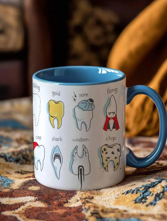 Premium Dental Hygienist Mug - BPA Free Ceramic - 350ml Large - For Coffee/Tea - Clinic Essential